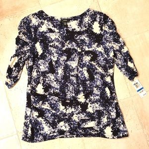 NWT Alfani Ink Pattern Top